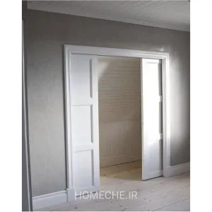 درب کشویی توکار دولنگه با روکش رنگ پوششی - هومچه