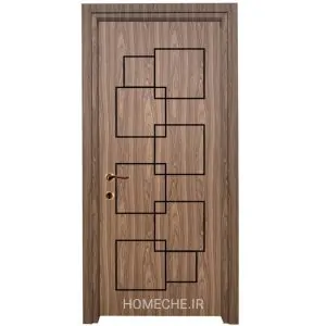 درب پلی وود با روکش طرح چوب قهوه ای - هومچه